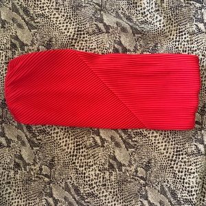 HOLLISTER RED BANDEU SWIM TOP